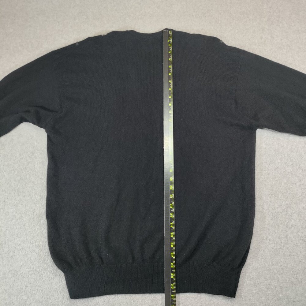 Maus & Hoffman Sweater Mens XL Black Argyle V-Nech Cashmere Pullover Scotland - Picture 4 of 6